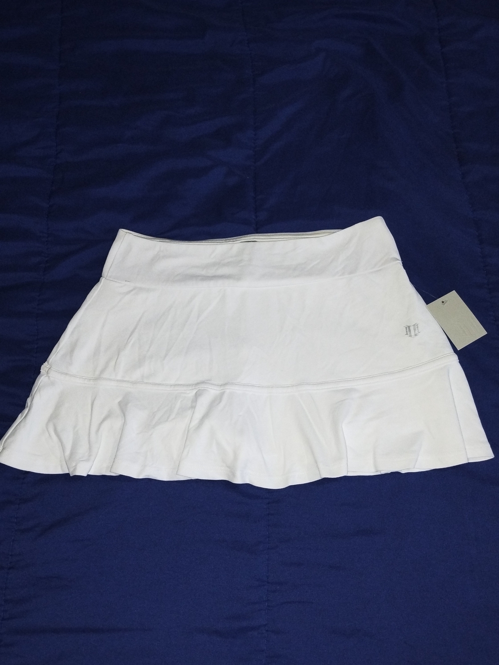 EleVen by Venus Williams White Ruffle Hem Skater Skirt